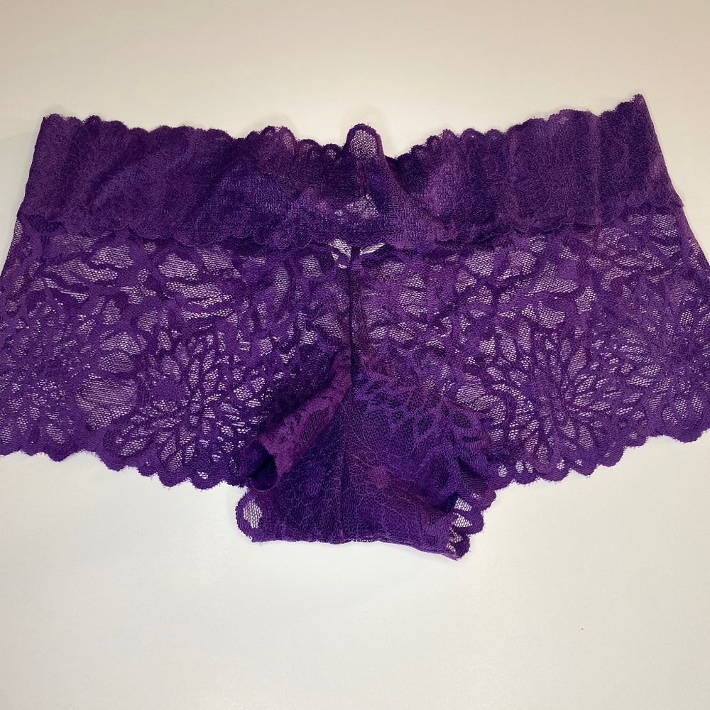Victoria Secret Pink Purple All lace boy shorts